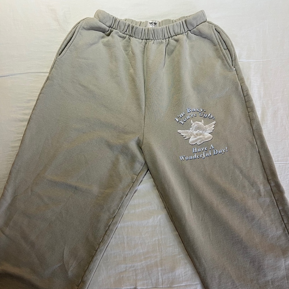 Boys Lie Olive Green Embroidered Track Joggers